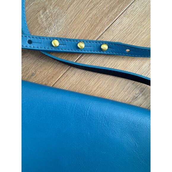 John Lewis & Partners Teal Leather Crossbody - Picture 2 of 11